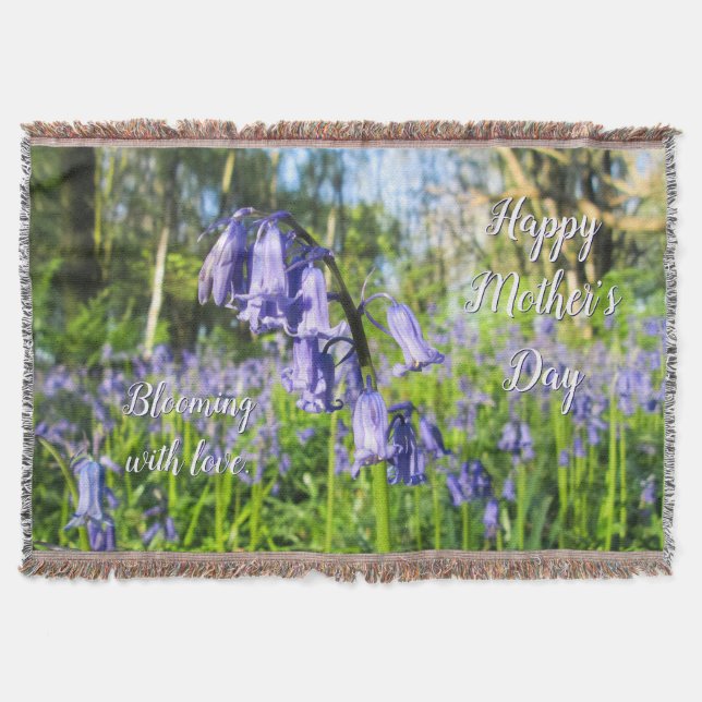 Bluebells blühen - Personalisierter Muttertag Decke (Vorderseite)