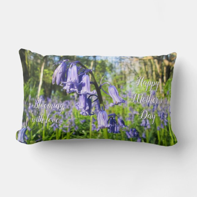 Bluebells blühen - Personalisierter Muttertag Lendenkissen (Vorderseite)
