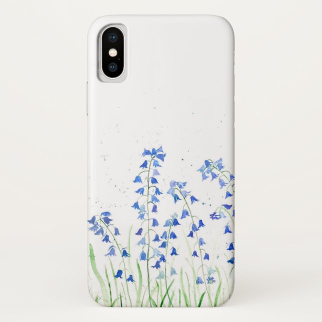 Bluebells blühende, rustikale Aquarellwälder Case-Mate iPhone Hülle (Rückseite)