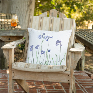 Bluebells Blumen Aquarellblumen Kissen