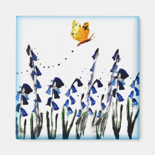 Bluebells Butterfly Bloral Spring Magnet