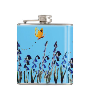 Bluebells Butterfly Custom Color Flachmann