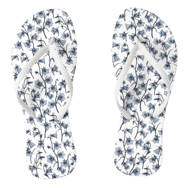Bluebells, Harebells, Blumen Flip Flops (Fußbett)