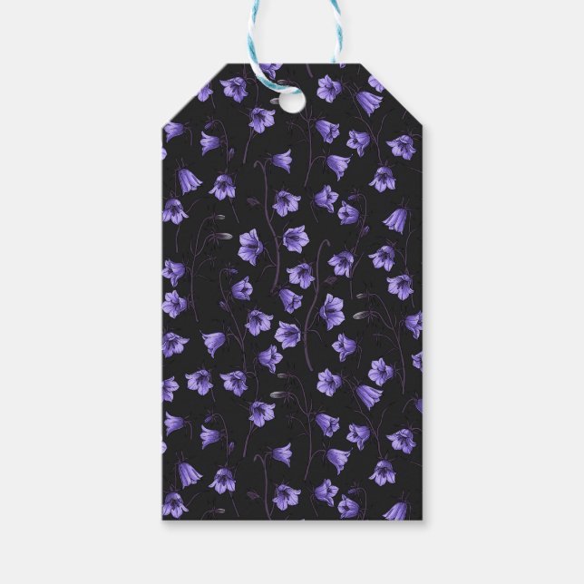 Bluebells, Harebells, Blumen Geschenkanhänger (Vorderseite)