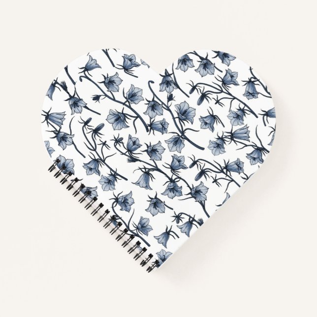 Bluebells, Harebells, Blumen Notizbuch (Vorderseite)