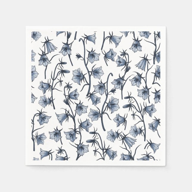 Bluebells, Harebells, Blumen Serviette (Vorderseite)
