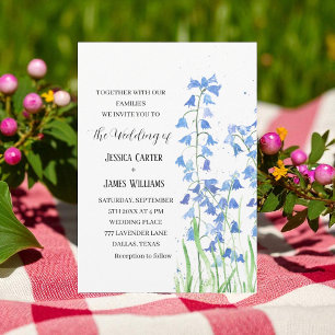 Bluebells Hochzeit von Wasserfarben Einladung