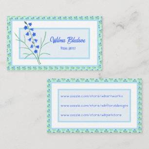 Bluebells und Blue Crocuses Pastel Business Card Telefonnummerkarte
