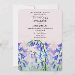 Bluebells Watercolor Floral Country Wedding Einladung
