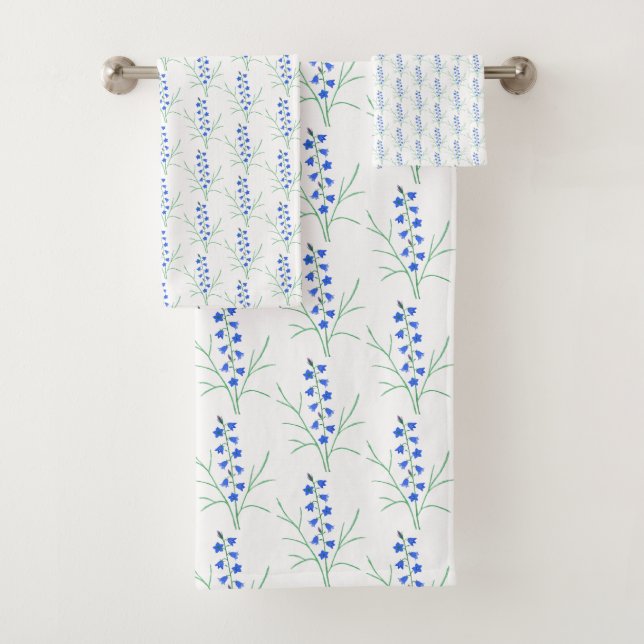 Bluebells White Badhandtuch Set (Insitu)