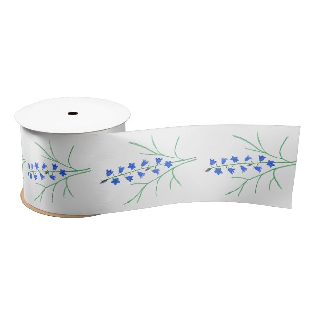 Bluebells White Ribbon Satinband (Spule)