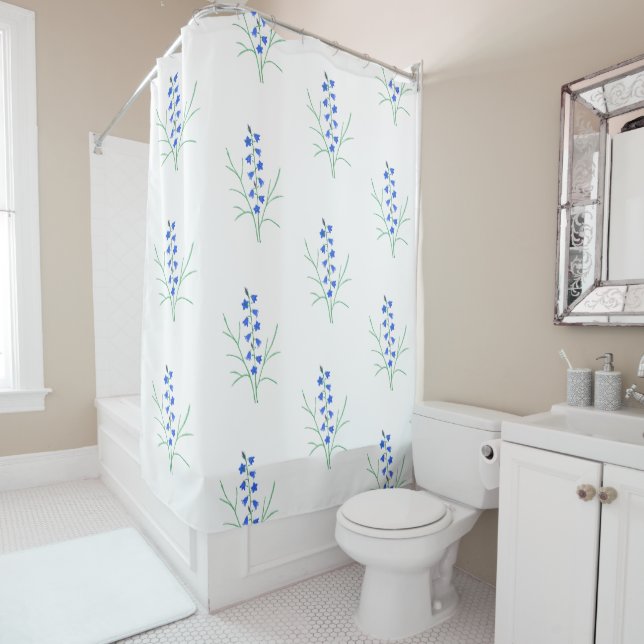 Bluebells White Shower Curtains Duschvorhang (Beispiel)