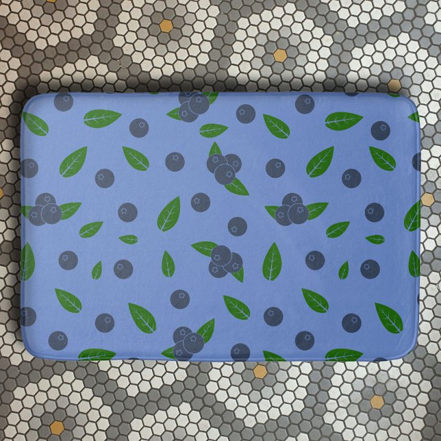 Bluebermuster Bath Mat Badematte (Blueberry pattern Bath Mat)