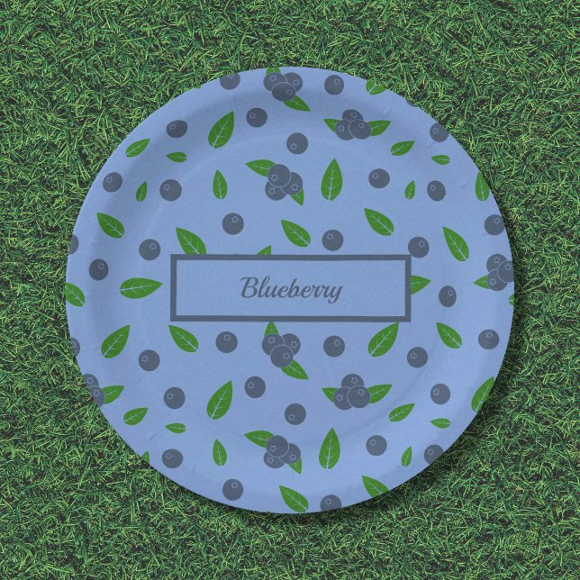 Bluebermuster Paper-Teller Pappteller (Blueberry pattern Paper Plates)