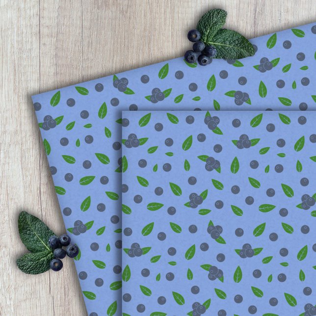 Bluebermuster Tissue Paper Seidenpapier (Blueberry pattern Tissue Paper)