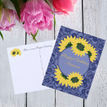 Blueberries and sunflowers. Happy Birthday Holiday Postkarte<br><div class="desc">Blueberries and sunflowers. Happy Birthday</div>