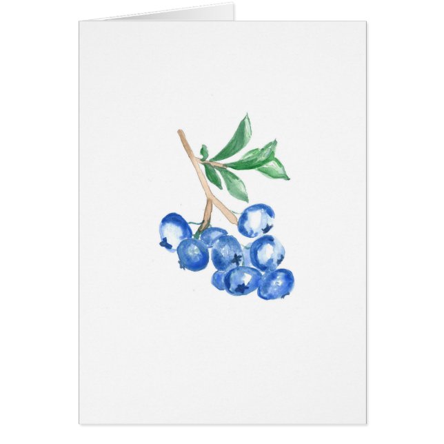Blueberries Aquarell Print Grußkarte (Vorne)