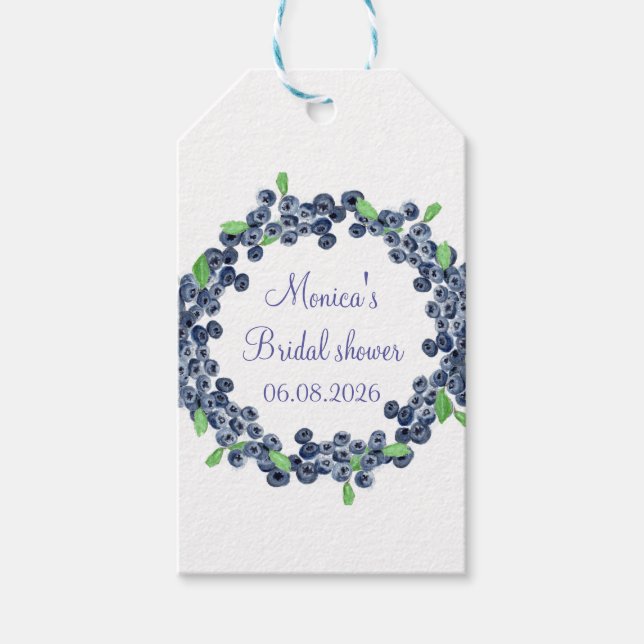 Blueberries Blueberry Frucht Brautparty Party Geschenkanhänger (Vorderseite)