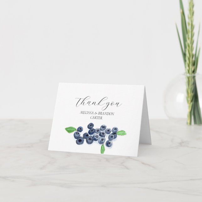 Blueberries Blueberry Frucht Wedding Vielen Dank Dankeskarte (Vorderseite)
