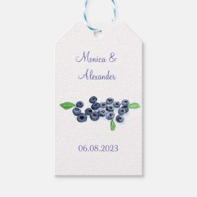 Blueberries Blueberry Fruits Wedding Party Geschenkanhänger (Vorderseite)