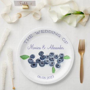 Blueberries Blueberry Fruits Wedding Party Pappteller