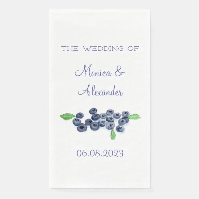 Blueberries Blueberry Fruits Wedding Party Serviette (Vorderseite)
