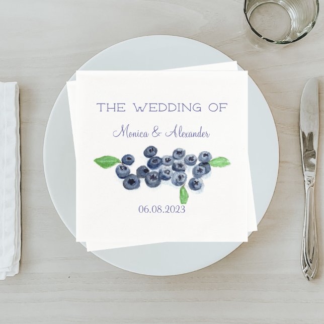 Blueberries Blueberry Fruits Wedding Party Serviette (Von Creator hochgeladen)