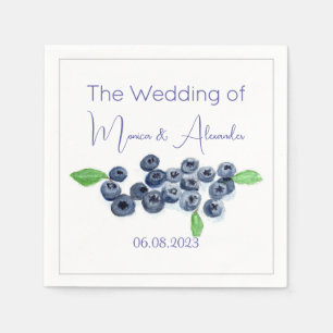 Blueberries Blueberry Fruits Wedding Party Serviette