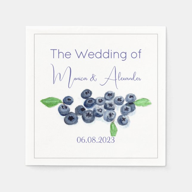 Blueberries Blueberry Fruits Wedding Party Serviette (Vorderseite)