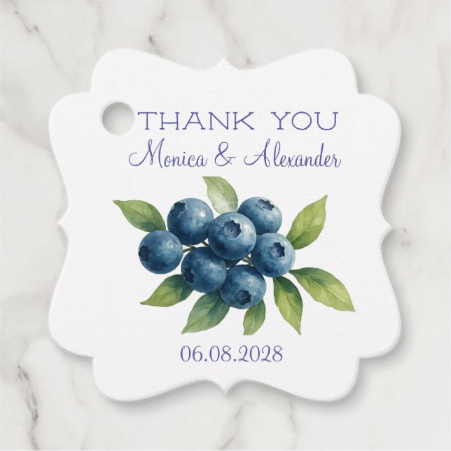 Blueberries Blueberry Fruits Wedding Vielen Dank Geschenkanhänger (Vorderseite)