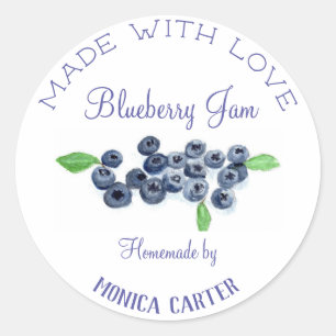 Blueberries Blueberry Jam Homemade Preserve Obstes Runder Aufkleber