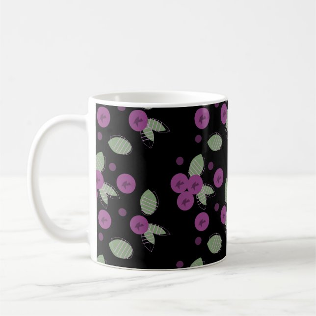 Blueberries Confetti Frucht und Punkte Kaffeetasse (Links)
