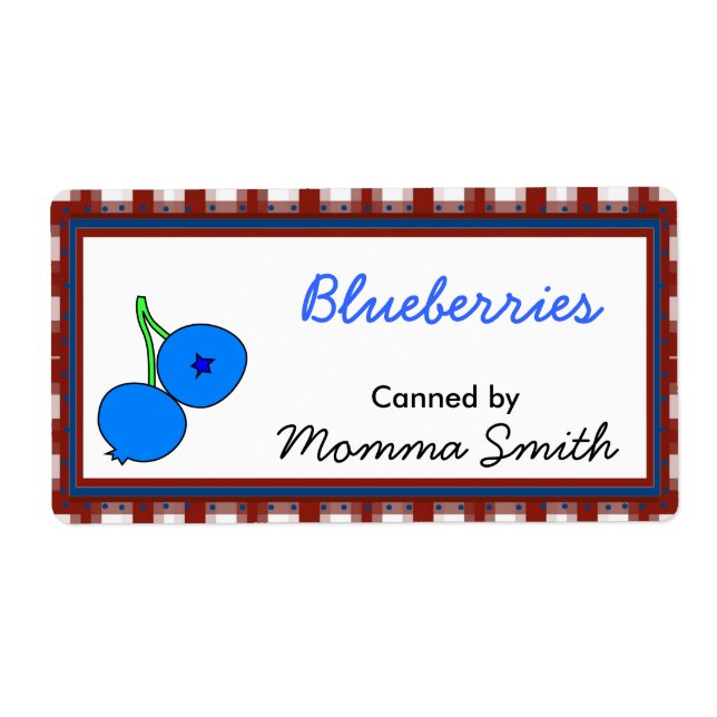 Blueberries Custom Canning Labels (Vorne)