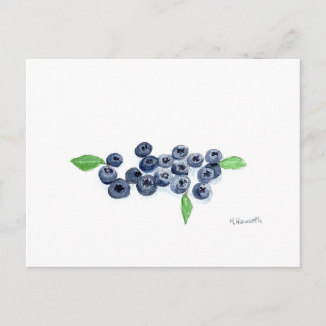Blueberries Früchte Küchendekoration Postkarte (Vorderseite)
