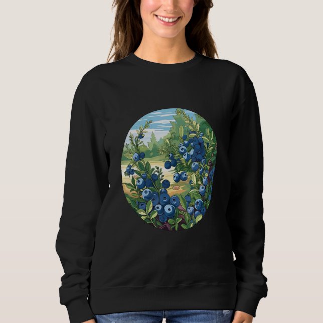 Blueberries Fruit Blueberries Fruit Vegan Garden Sweatshirt (Vorderseite)