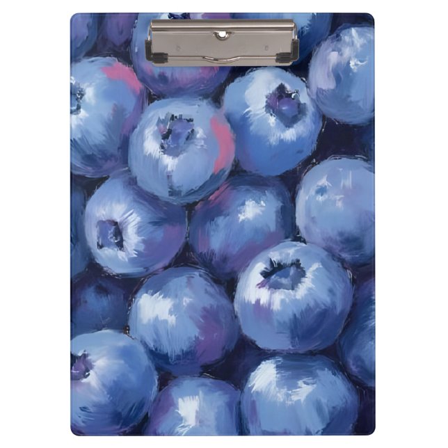 Blueberries | Fruit Watercolor Painted Klemmbrett (Vorderseite)