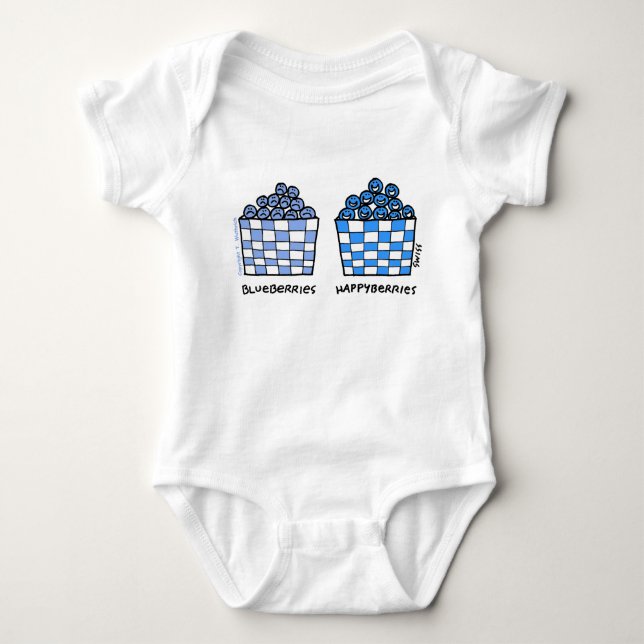 Blueberries Happyberries Cartoon Art Funny Baby T-shirt (Vorderseite)