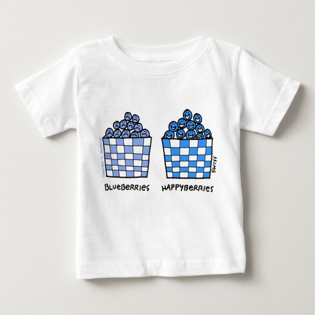 Blueberries Happyberries Cartoon Art Funny Baby T-shirt (Vorderseite)