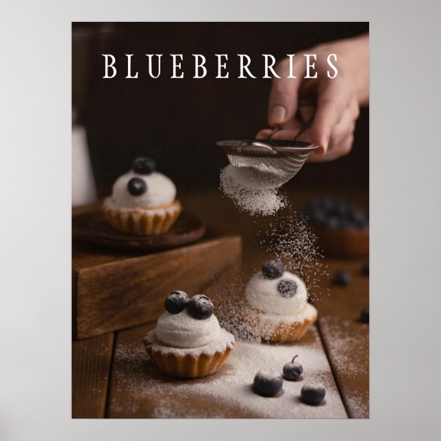 Blueberries Kitchen Art Poster (Vorne)