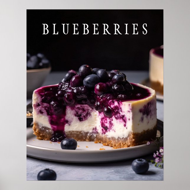 Blueberries Kitchen Art Poster (Vorne)