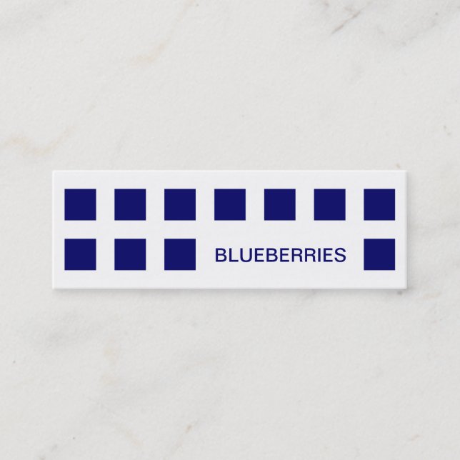 BLUEBERRIES (Mod-Quadrate) Mini Visitenkarte (Vorderseite)