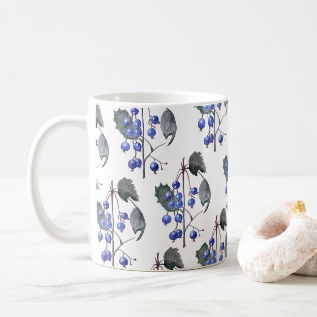 Blueberries Muster Kaffeetasse (Mit Donut)