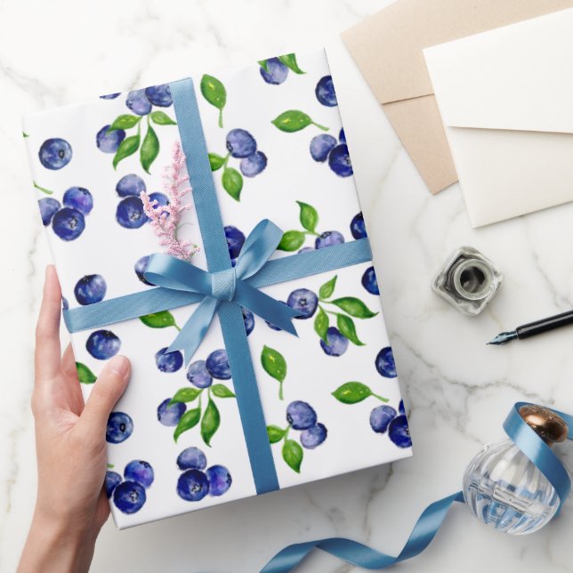 Blueberries Muster Niedliche Berries Geschenkpapier (Schenken)