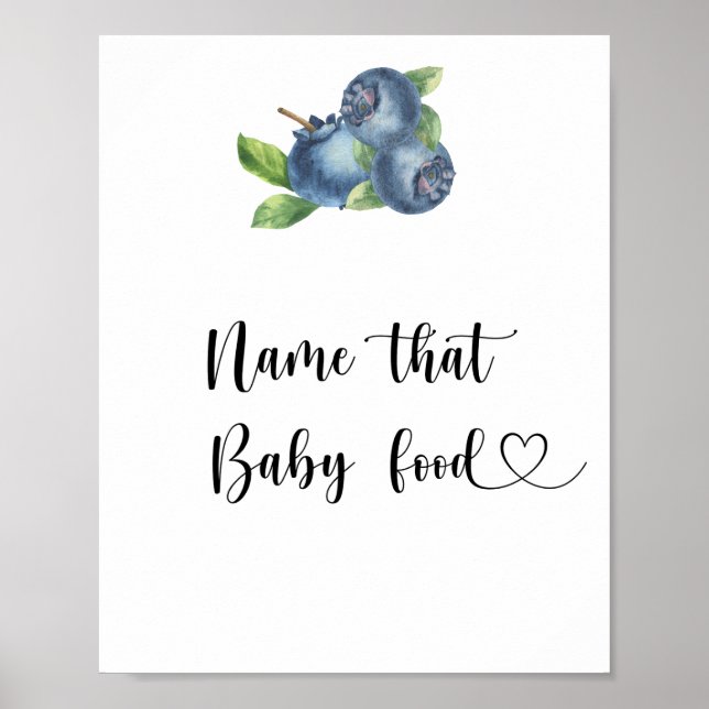 Blueberries - Name für Babynahrung Poster (Vorne)