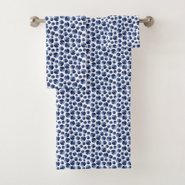 Blueberries Print Frucht Muster Badhandtuch Set (Insitu)