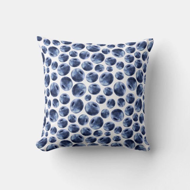 Blueberries Print Frucht Muster Kissen (Vorderseite)