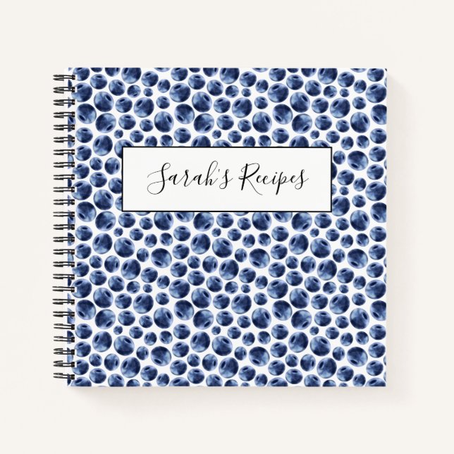 Blueberries Print Frucht Muster Notizbuch (Vorderseite)