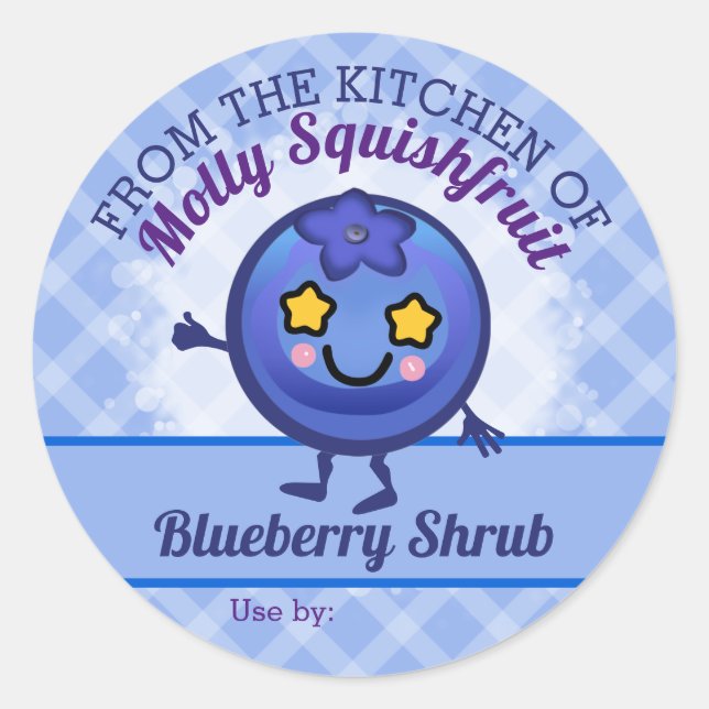 Blueberries Runder Aufkleber (Vorderseite)