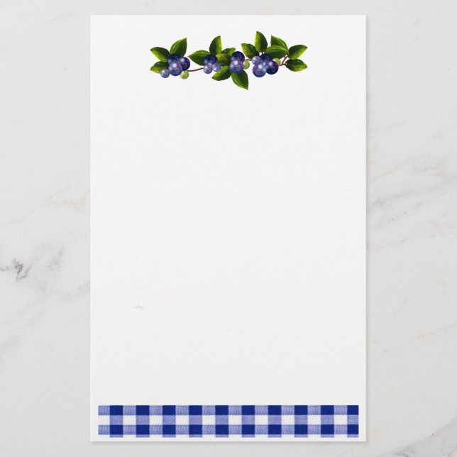 Blueberries Stationery Briefpapier (Vorderseite)