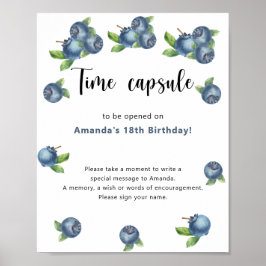 Blueberries Time Kapsel 1. Geburtstag Poster